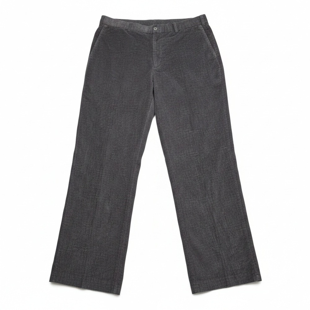 Linea Naturale Men's Corduroy Pants‎ Size 38 Grey 100% Micro Poly Flat Front
